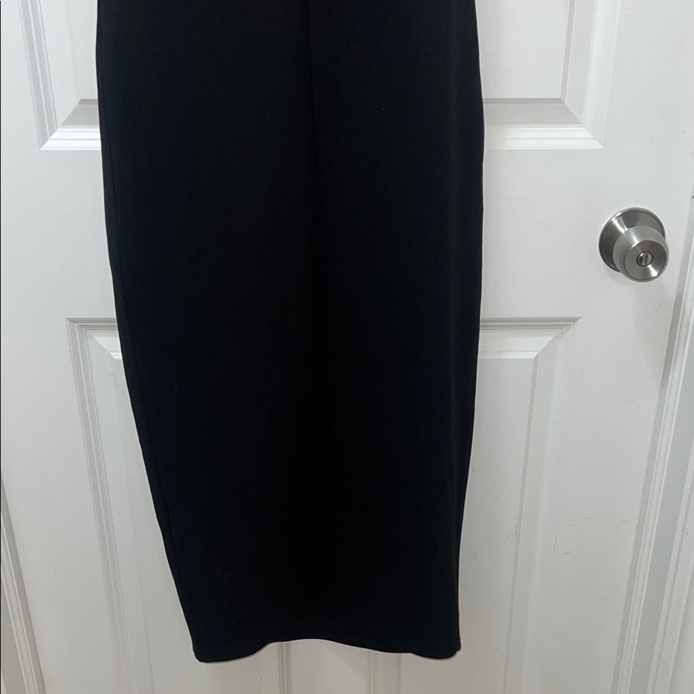 SHEIN Black Sleeveless Midi Dress with White Bow Details - Picture 7 of 9